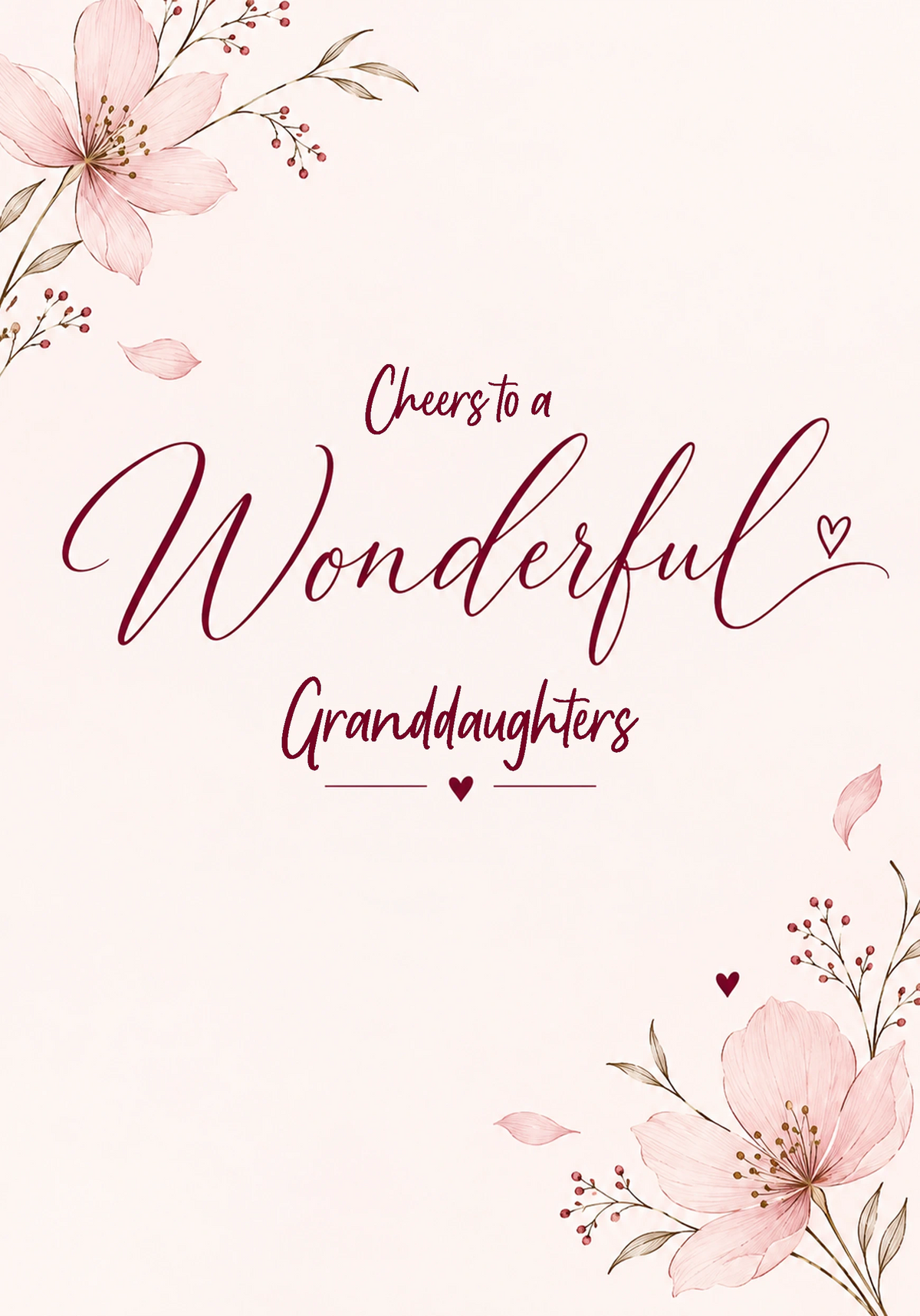 Cheers to a Wonderful Granddaughters Anniversary Card for Her