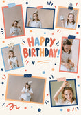 Load image into Gallery viewer, Colourful Scrapbook Frames Multi Photo Upload Birthday Card
