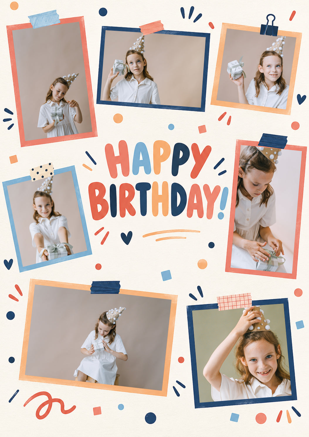 Colourful Scrapbook Frames Multi Photo Upload Birthday Card