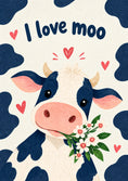Load image into Gallery viewer, Cute Cow I Love Moo Anniversary Card for Her

