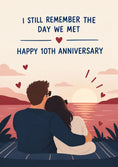 Load image into Gallery viewer, Couple Watching Sunset 10th Anniversary Card for Her
