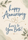 Load image into Gallery viewer, Sage Botanical Hearts Anniversary Card for Her
