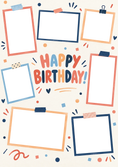 Load image into Gallery viewer, Colourful Scrapbook Frames Multi Photo Upload Birthday Card
