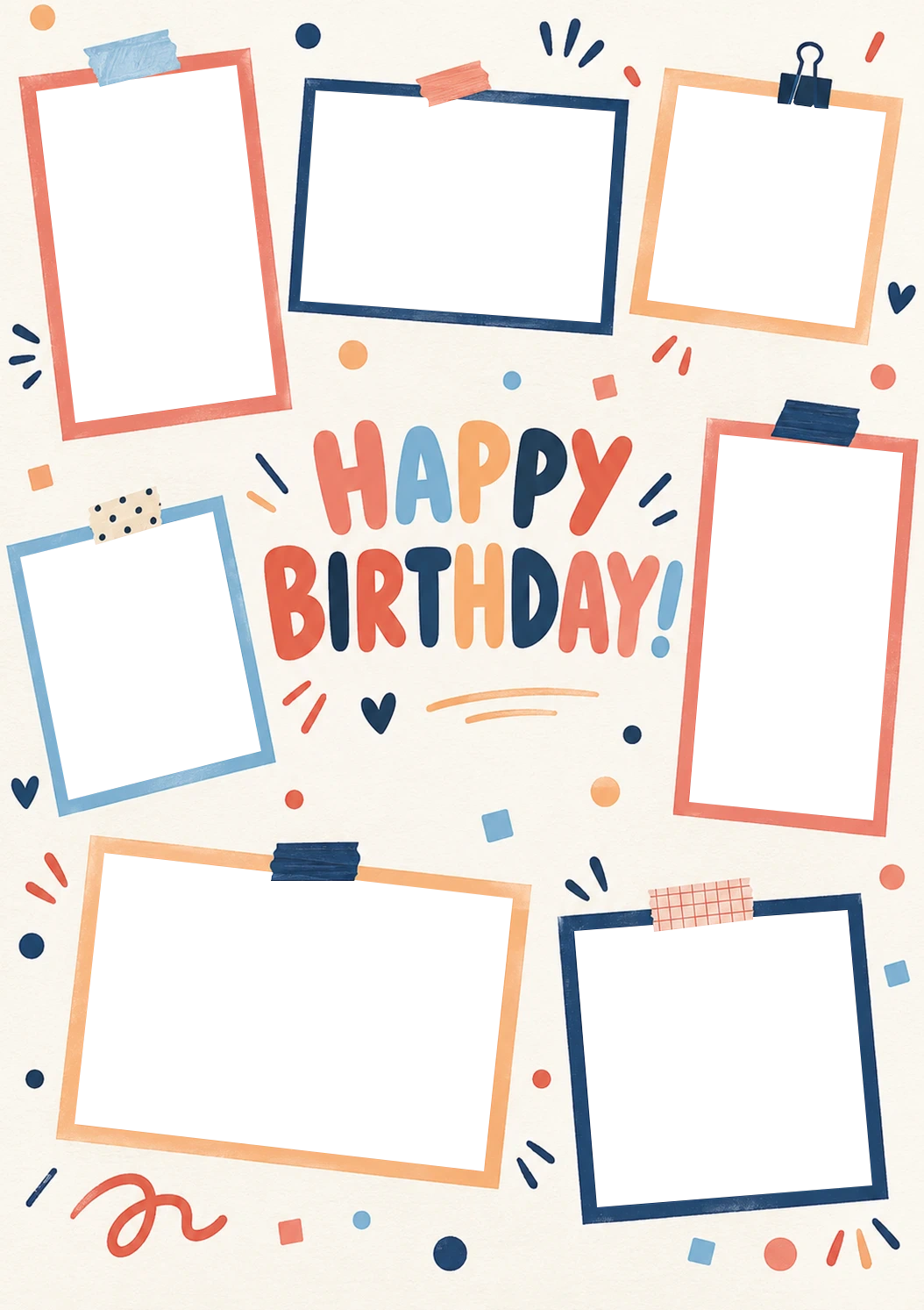 Colourful Scrapbook Frames Multi Photo Upload Birthday Card