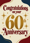 Load image into Gallery viewer, Gold Star Diamond Frame 60th Anniversary Card
