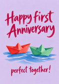 Load image into Gallery viewer, Paper Boats Perfect Together 1st Anniversary Card

