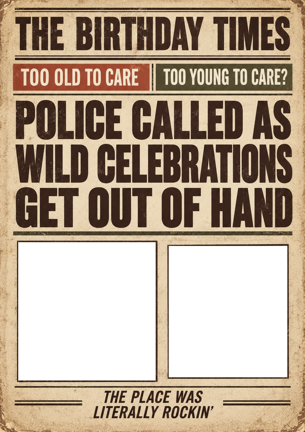 Funny Newspaper Spoof Photo Upload Birthday Card