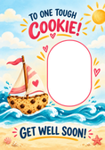 Load image into Gallery viewer, Funny Tough Cookie Sailboat Photo Upload Get Well Soon Card for Auntie
