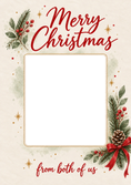 Load image into Gallery viewer, Watercolour Holly Wreath Photo Upload Christmas Card for Parents
