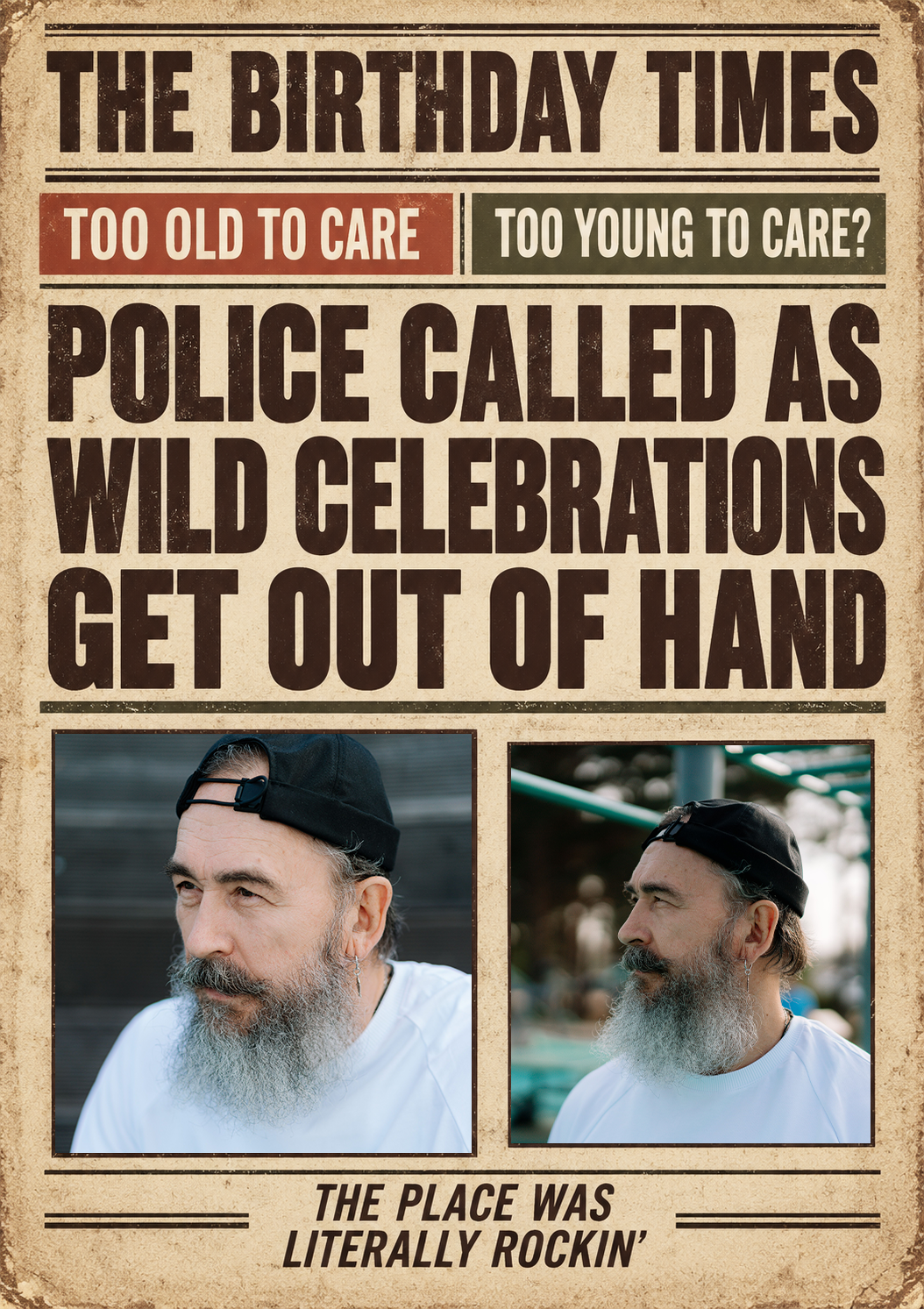 Funny Newspaper Spoof Photo Upload Birthday Card