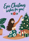 Load image into Gallery viewer, Christmas - Personalised Card — with punch holes
