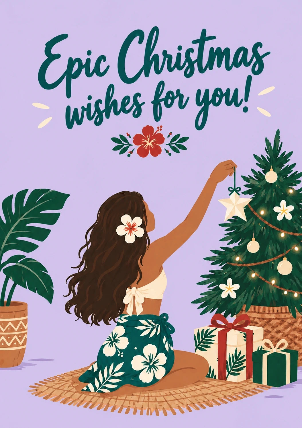 Christmas - Personalised Card — with punch holes