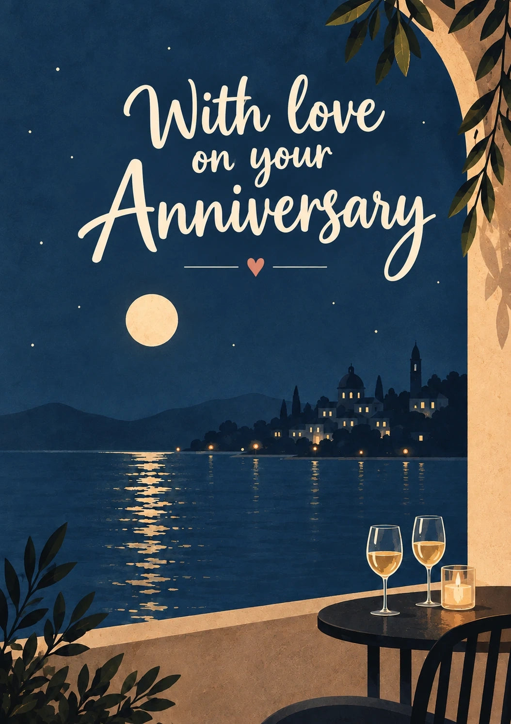 Anniversary - Personalised Card — with punch holes