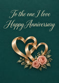 Load image into Gallery viewer, Anniversary - Personalised Card — with punch holes
