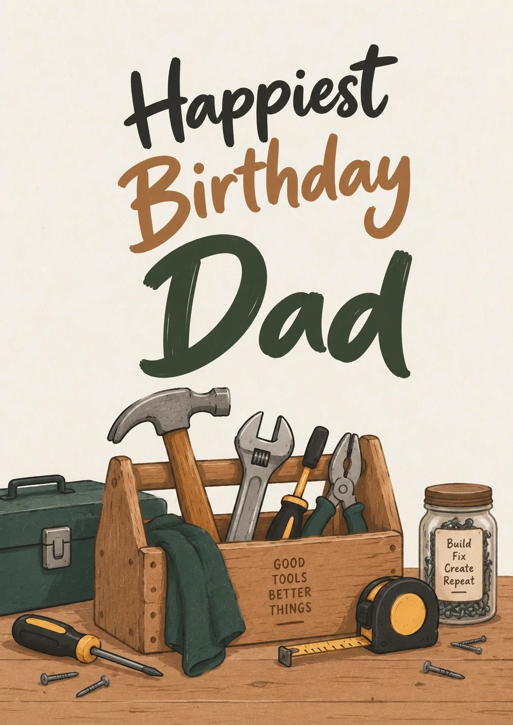 Birthdays - Personalised Card — with punch holes