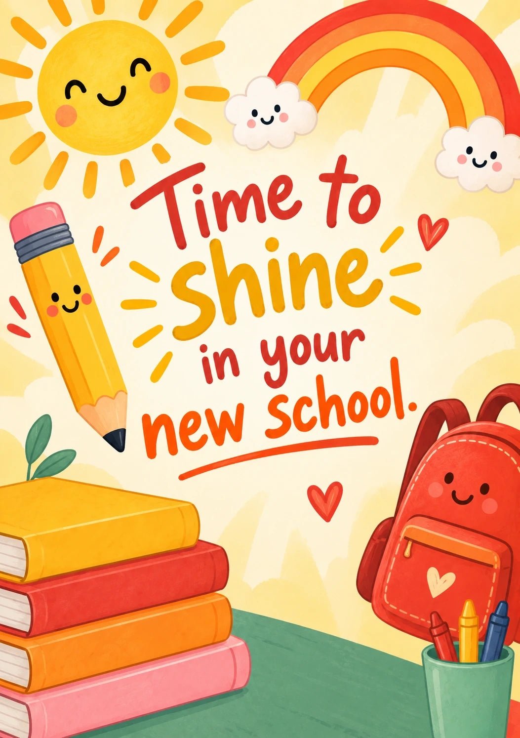 Back to school - Personalised Card — with punch holes
