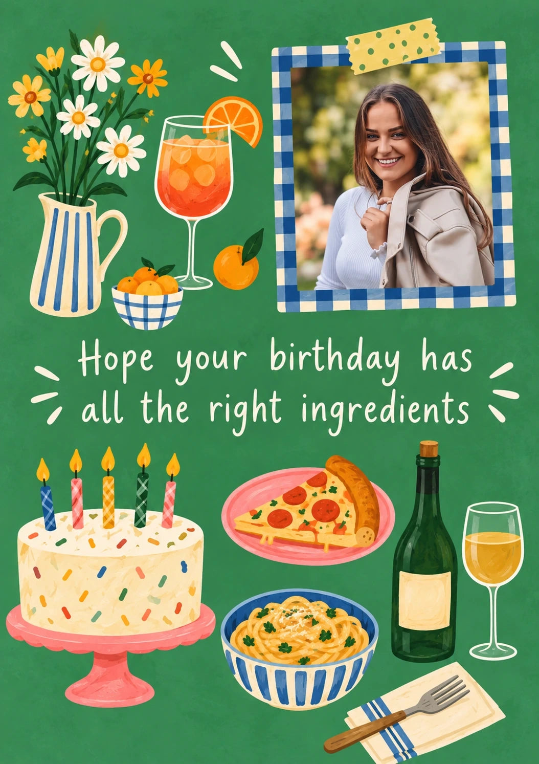 Birthdays - Personalised Card — with punch holes