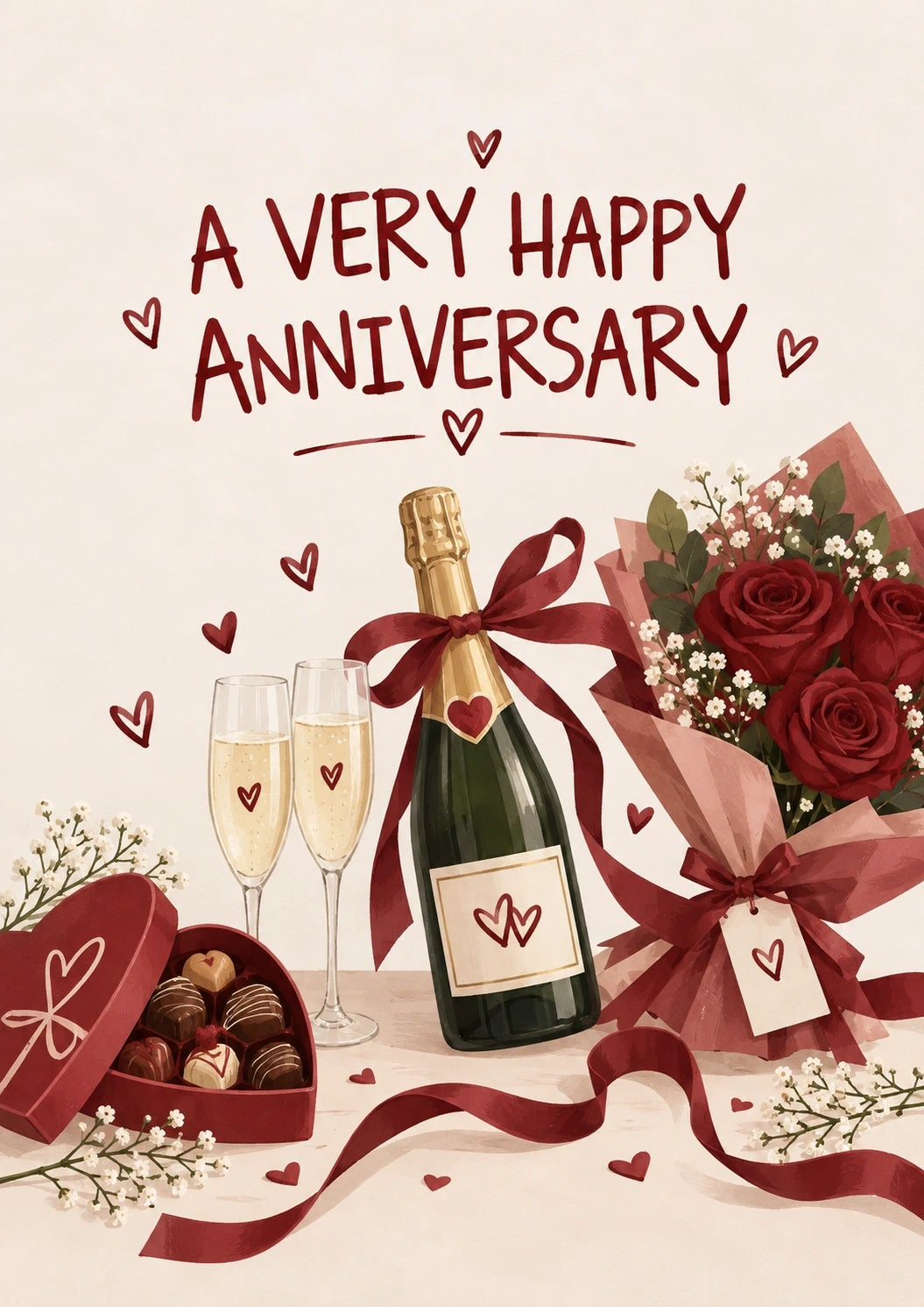 Anniversary - Personalised Card — with punch holes