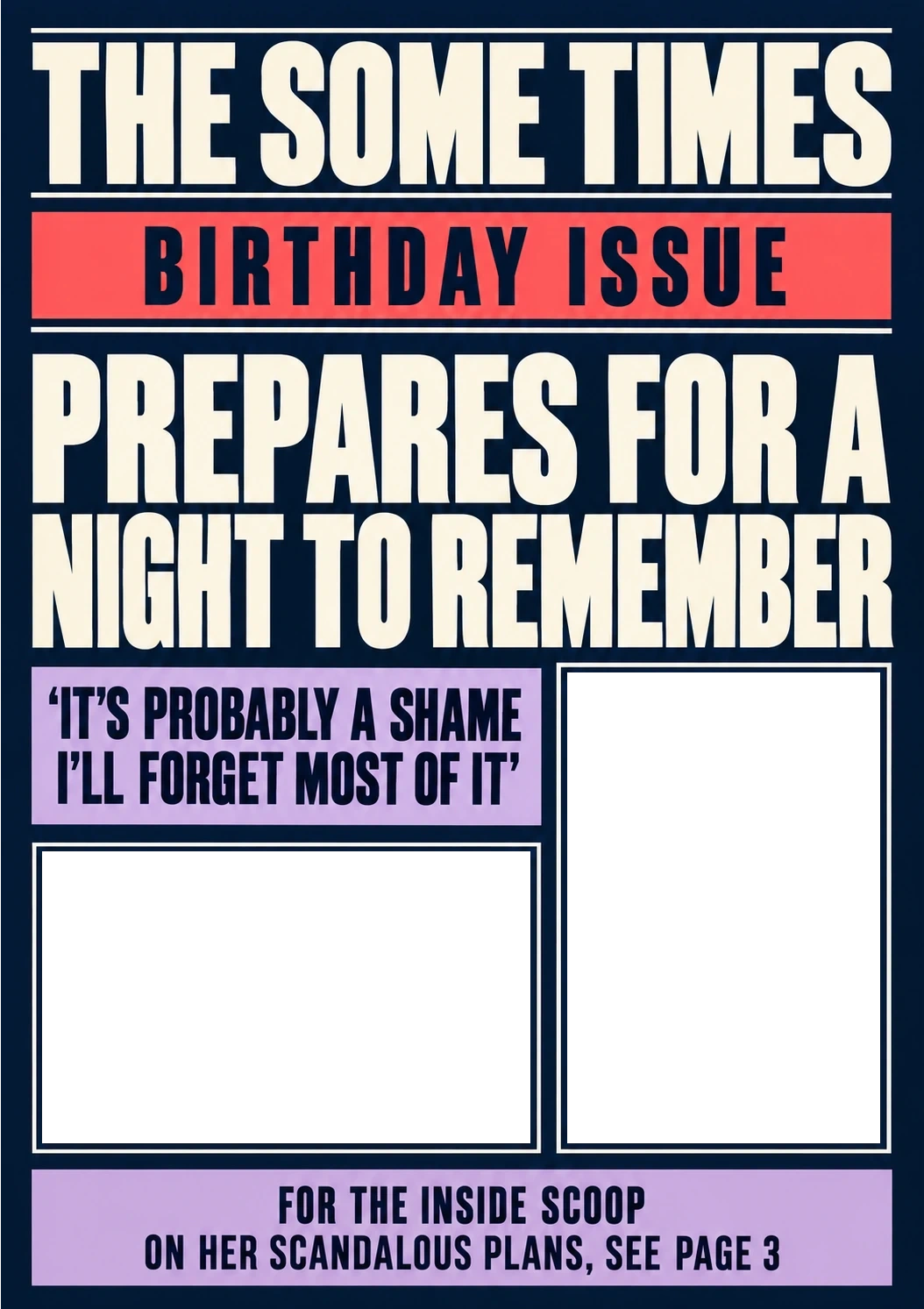 Birthdays - Personalised Card — with punch holes