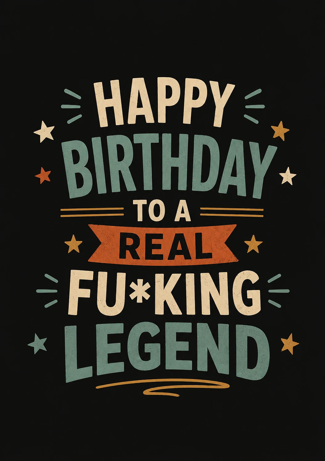 Funny Real Fu*king Legend 80th Birthday Card