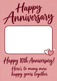 Load image into Gallery viewer, 10th Anniversary Hearts Photo Upload Anniversary Card
