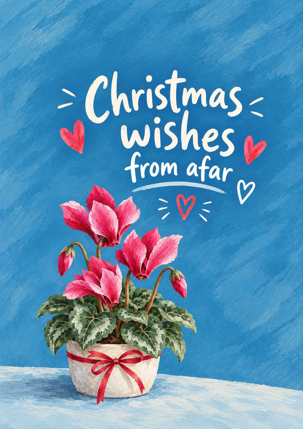 Christmas Wishes From Afar Cyclamen Christmas Card for Grandma