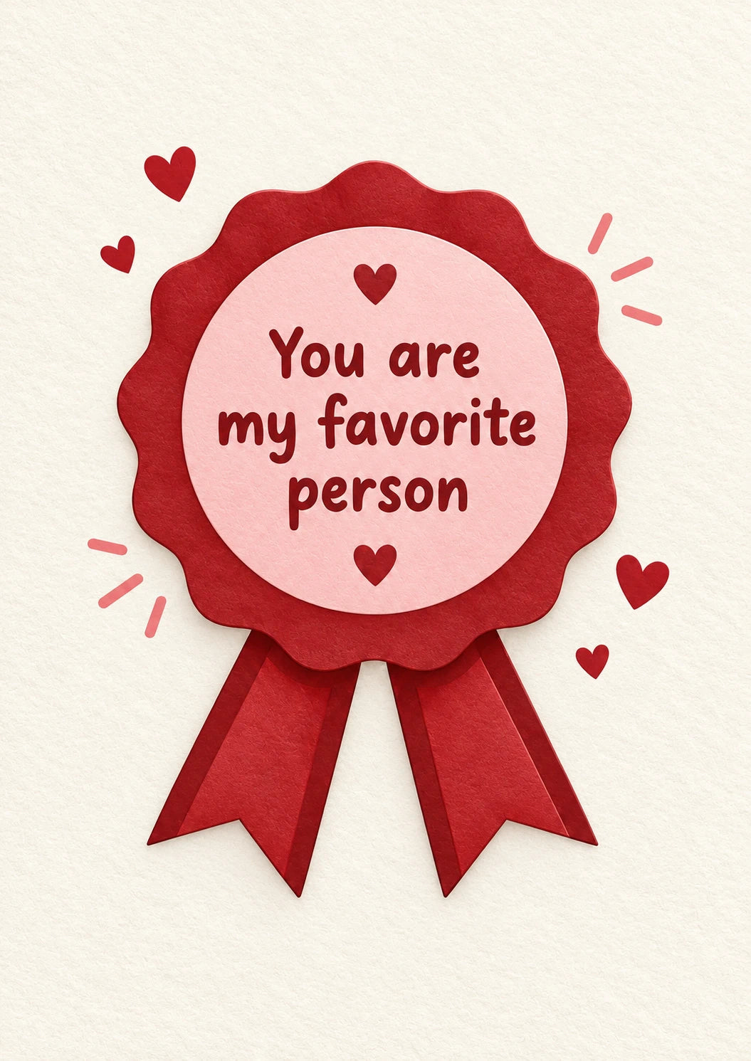 You Are My Favourite Person Ribbon Valentine's Day Card for Her