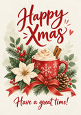 Load image into Gallery viewer, Red Mug Snowflake Floral Christmas Card for Mum
