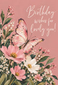 Load image into Gallery viewer, Pink Floral Butterfly 20th Birthday Card for Her
