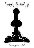 Load image into Gallery viewer, Funny I Drew You a Rocket Birthday Card for Him
