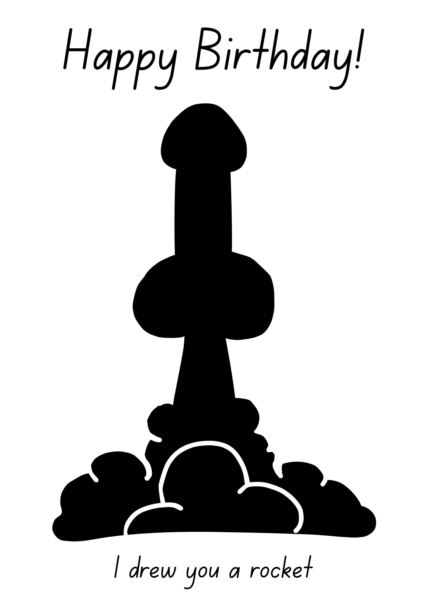Funny I Drew You a Rocket Birthday Card for Him