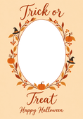 Load image into Gallery viewer, Autumn Wreath Trick or Treat Photo Upload Halloween Card
