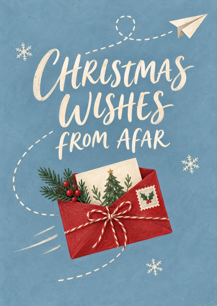 Christmas Wishes From Afar Letter Parents Christmas Card