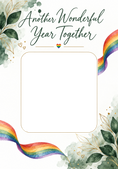 Load image into Gallery viewer, Rainbow Heart LGBTQ+ Photo Upload Anniversary Card
