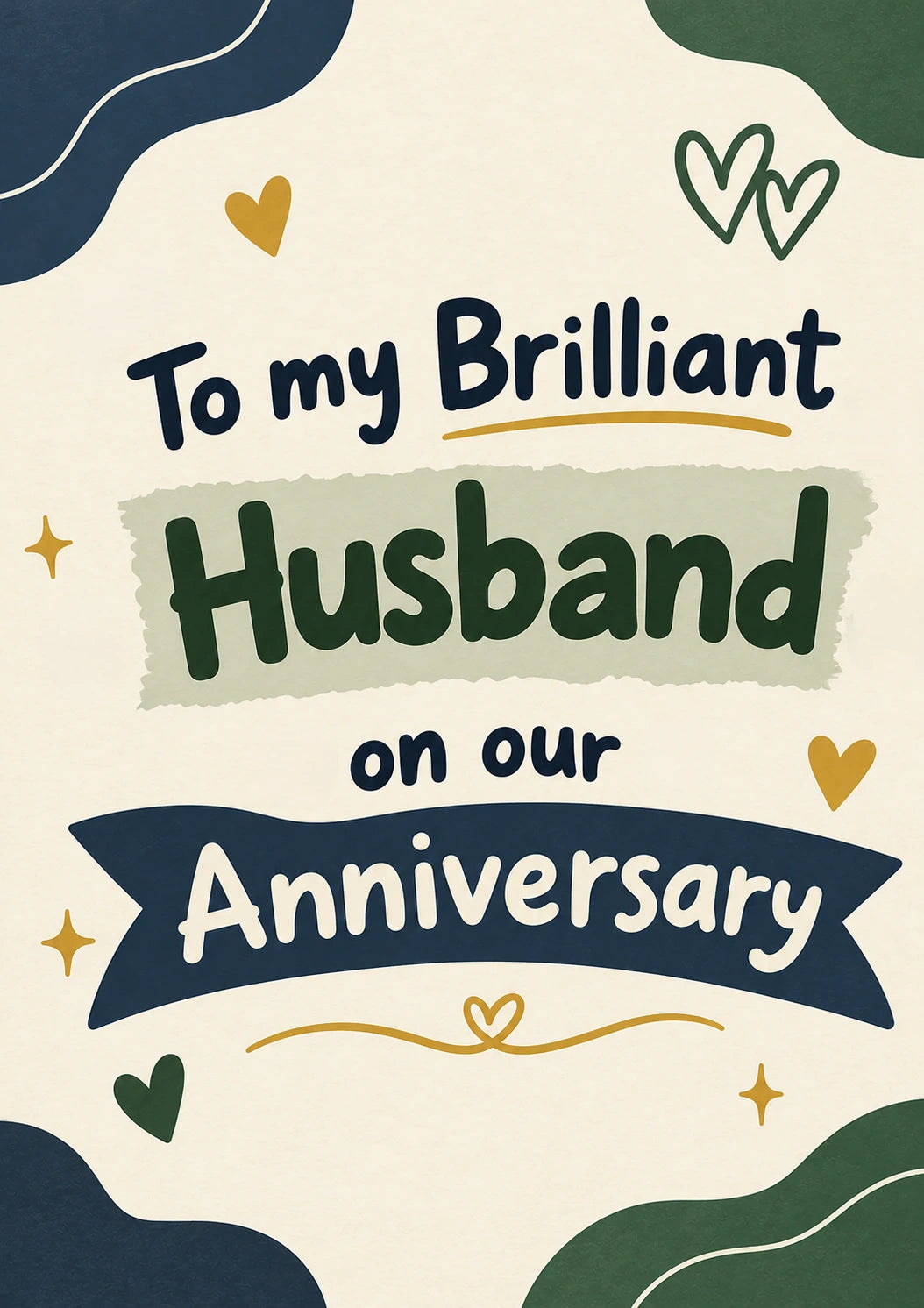 Brilliant Husband Banner Anniversary Card for Him