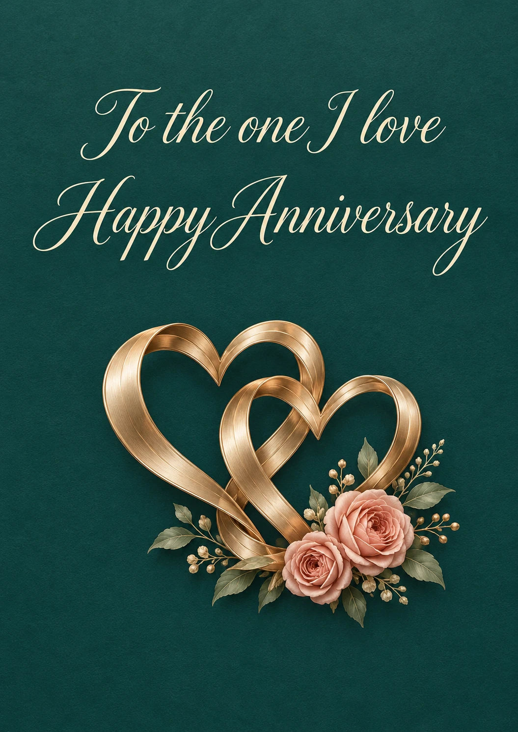 Intertwined Gold Hearts 25th Anniversary Card for Husband