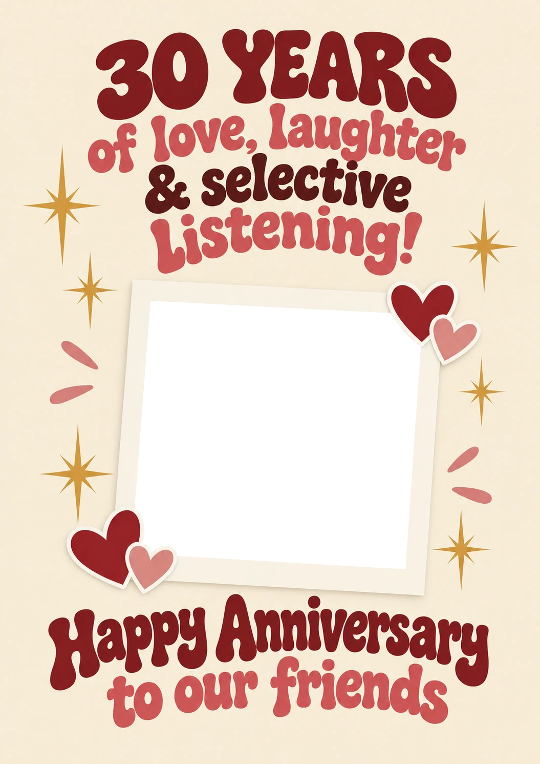 Funny Selective Listening 30th Photo Upload Anniversary Card