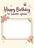 Load image into Gallery viewer, Floral Bee Someone Special Photo Upload Birthday Card for Her
