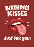 Load image into Gallery viewer, Funny Birthday Kisses Lips 30th Birthday Card for Her
