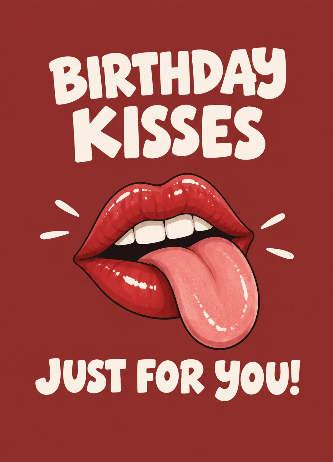 Funny Birthday Kisses Lips 30th Birthday Card for Her