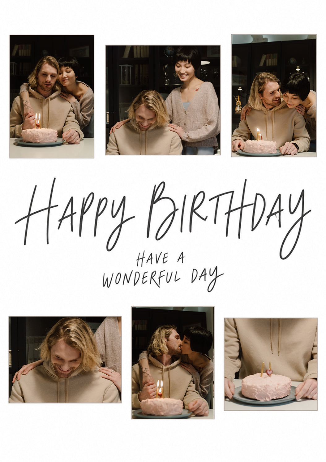 5 Photo Collage Layout Photo Upload Birthday Card
