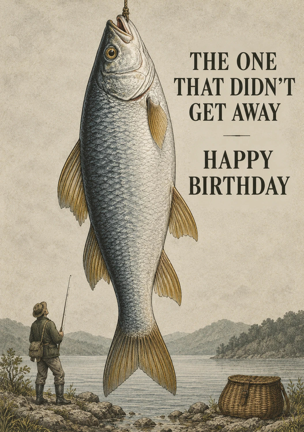 Funny Giant Fish One That Didn't Get Away Birthday Card for Him