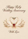 Load image into Gallery viewer, Swan Heart Ruby Wedding 40th Anniversary Card for Husband
