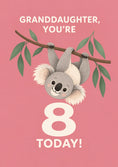 Load image into Gallery viewer, Cute Koala Hanging from Branch 8th Birthday Card for Her
