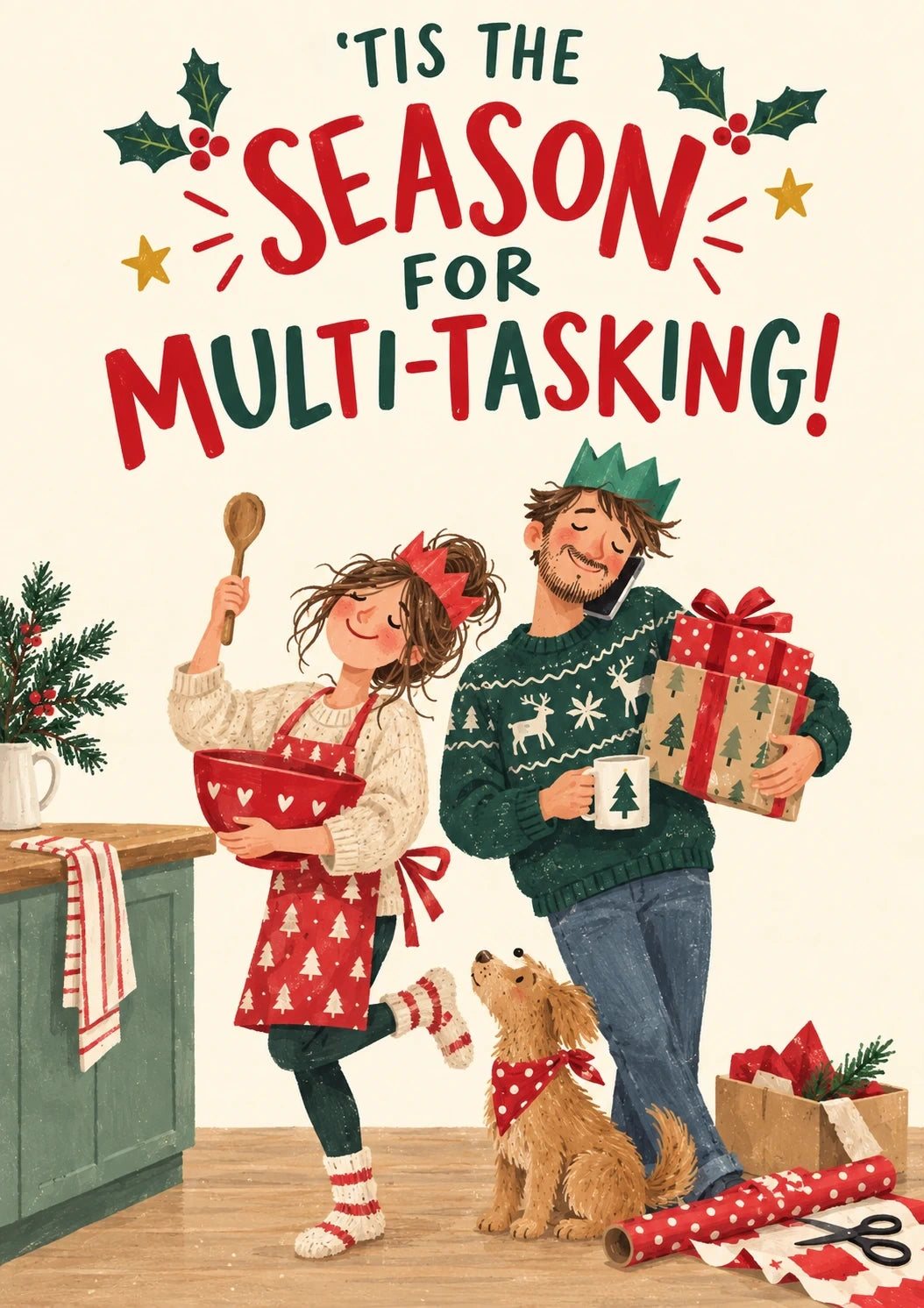 Christmas - Personalised Card — with punch holes