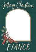 Load image into Gallery viewer, Elegant Green Arch Floral Photo Upload Christmas Card for Him
