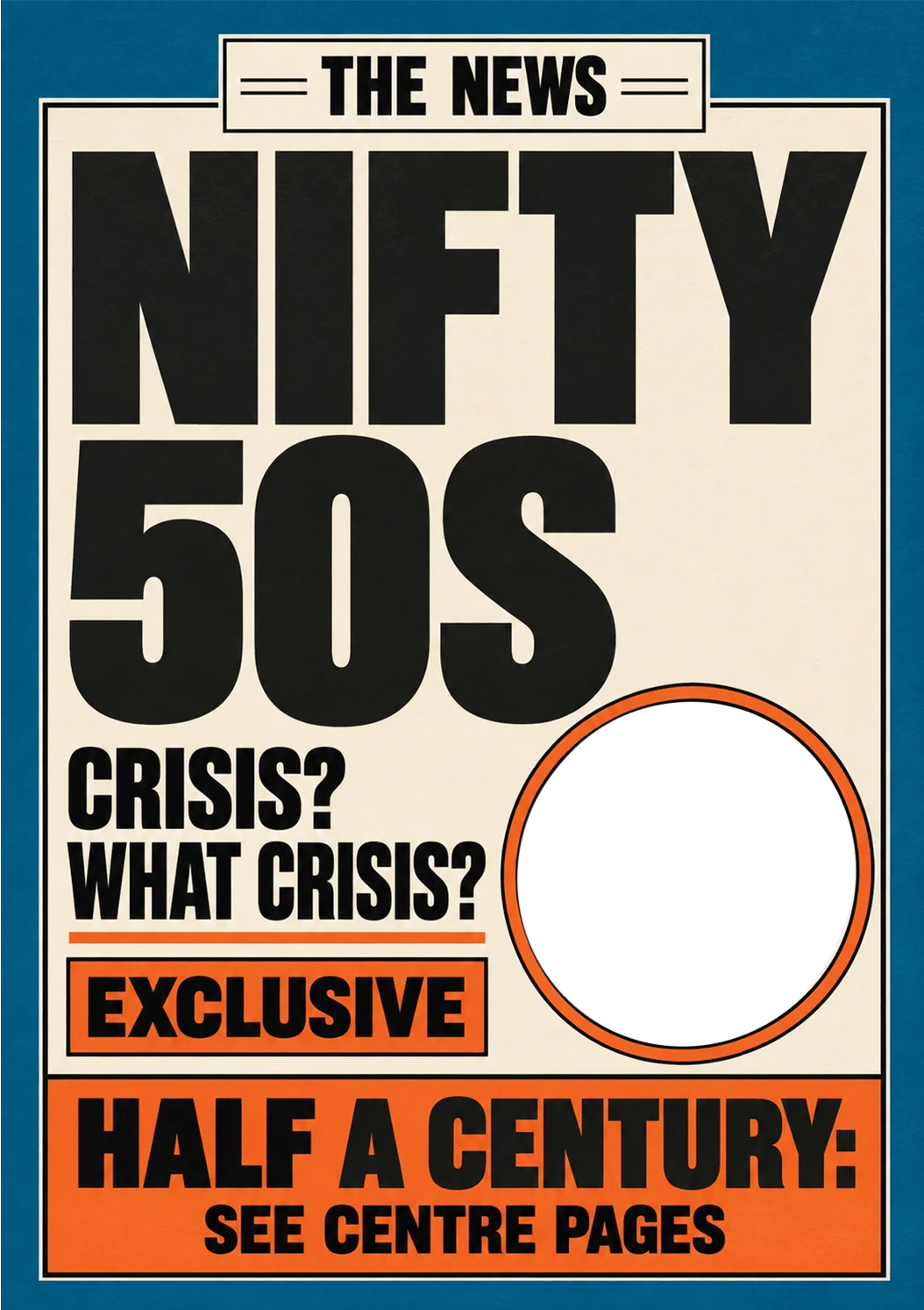 Funny Nifty 50s Newspaper Spoof Photo Upload 50th Birthday Card