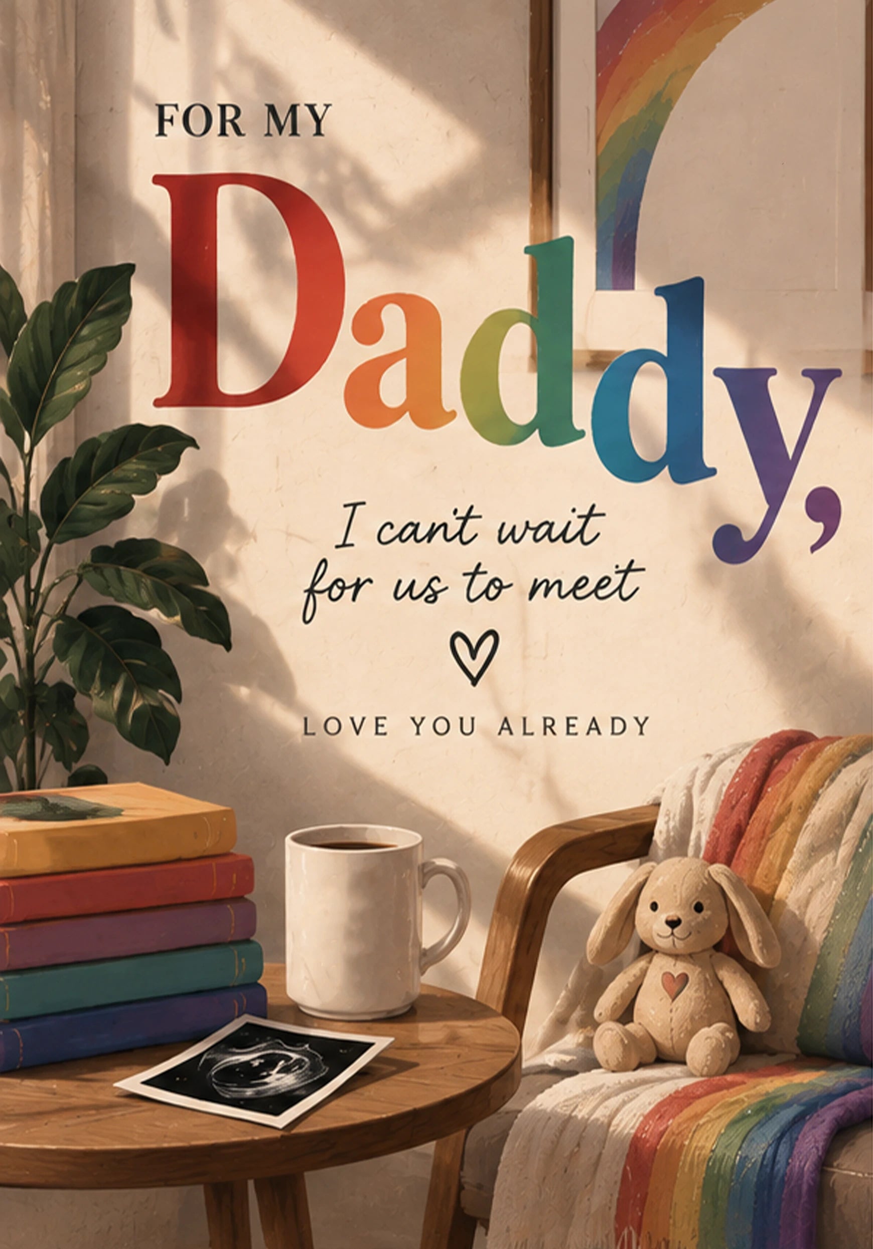 Rainbow Daddy To Be I Can't Wait To Meet You Birthday Card