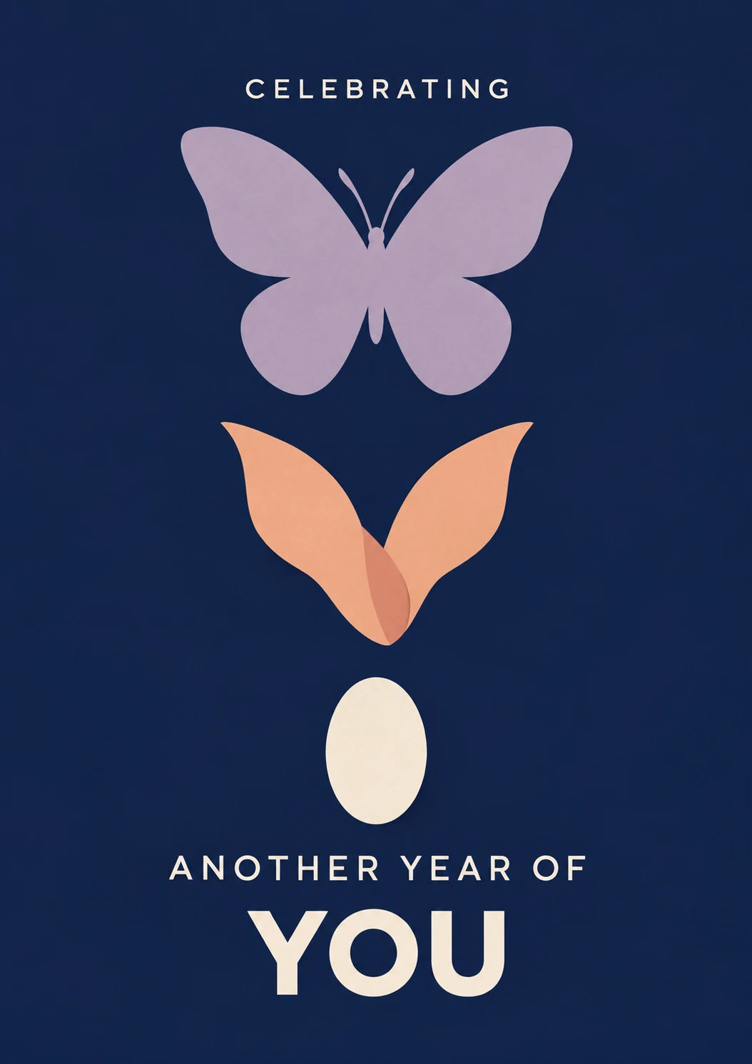 Butterfly Lifecycle Celebrating Another Year Birthday Card for Her