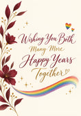 Load image into Gallery viewer, Rainbow Hearts Floral LGBTQ+ Anniversary Card
